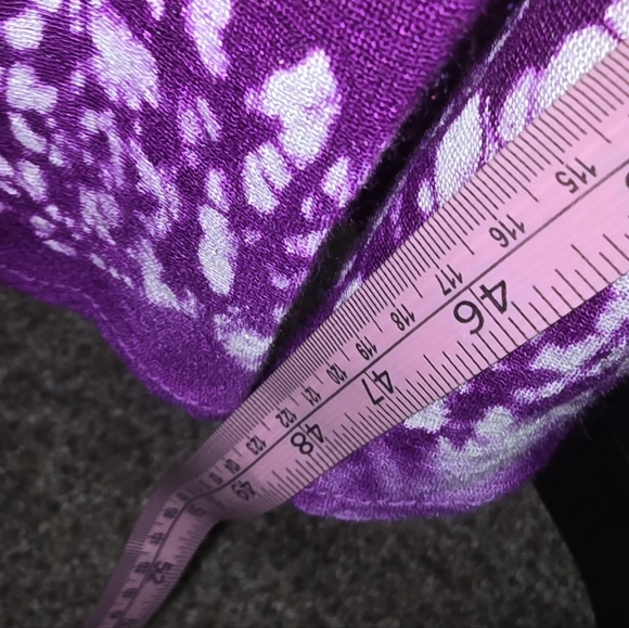 (J) Lapogee Purple, Pink and White Embroidered Dress Hi- Low Hem  100% Rayon - Picture 7 of 9